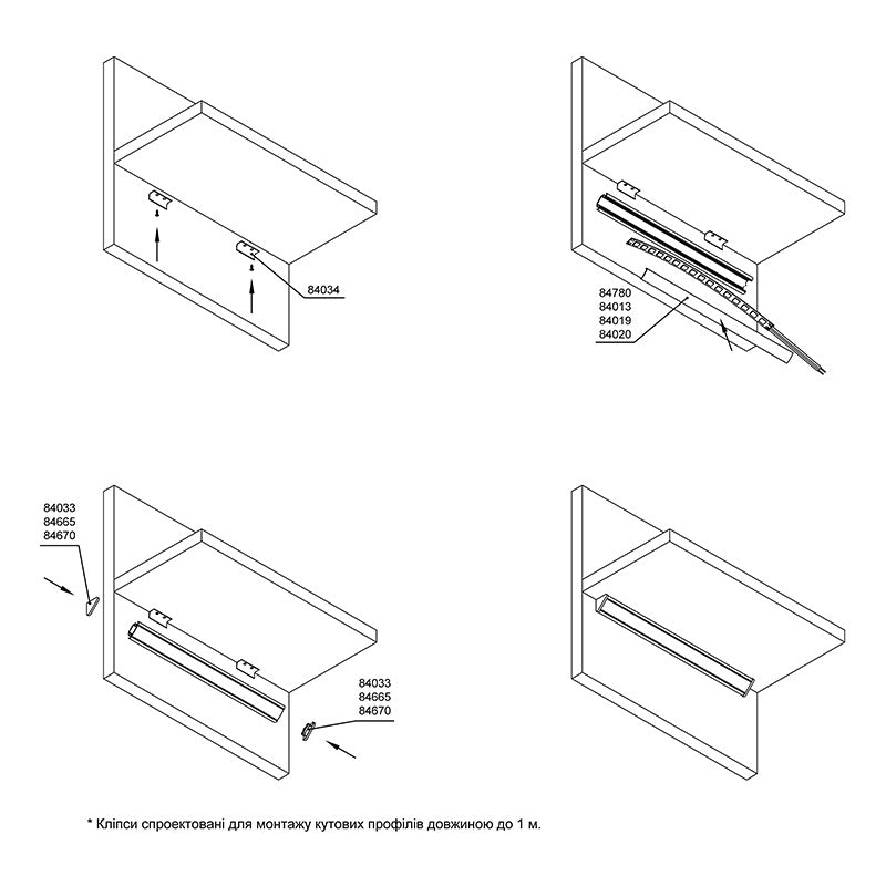 Profile for LED strip, CORNER, L = 3m, aluminum, anodised black