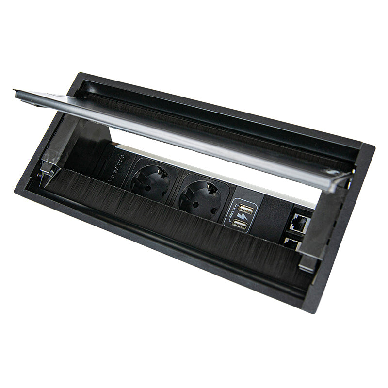 VersaFLAP DUAL Concealed Multi-plug socket, 2 sockets + 2 USB ports (5 ...