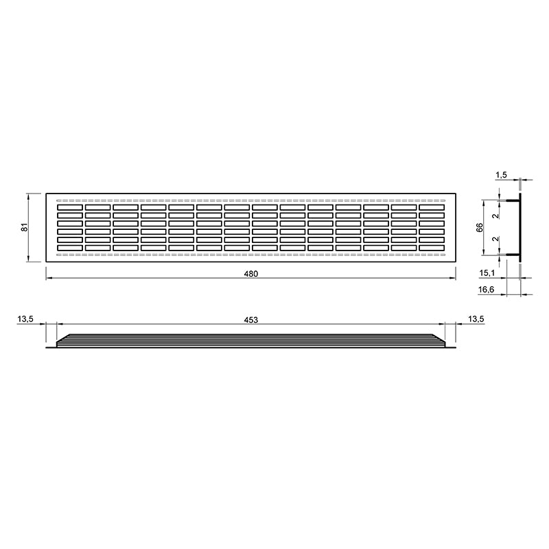 Ventilation grid 480x80