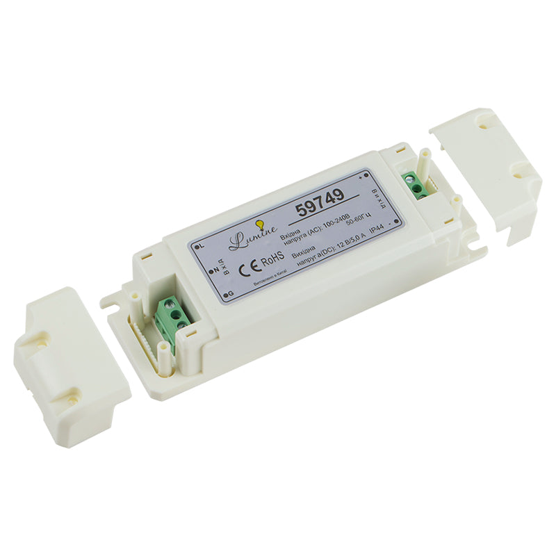 Power supply unit 60W, 12V, IP44, plastic housing
