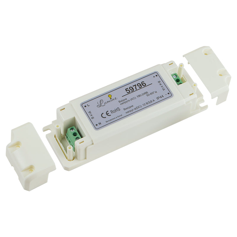 Power supply unit 36W, 12V, IP44, white, plastic