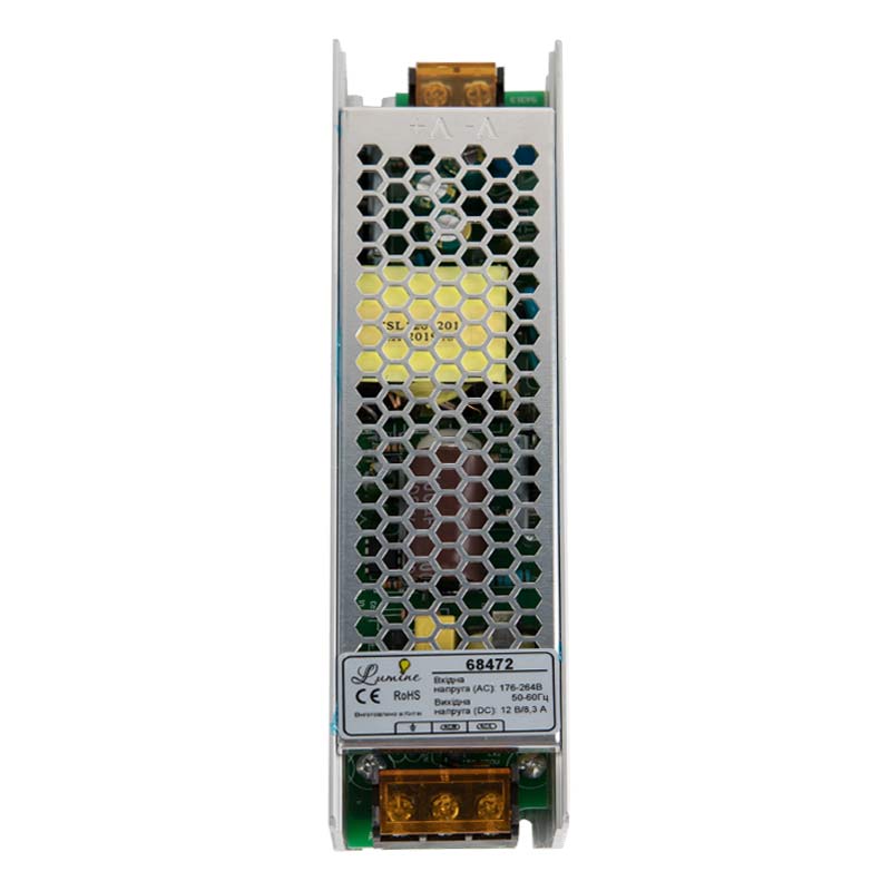 Power supply unit for LED, 100W, 12V, IP20, compact metal housing