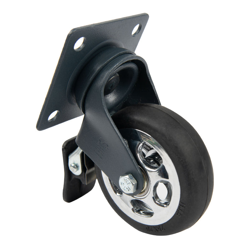Plastic roller HTS 933 with platform, with stopper, Ø 75mm, max 50kg, anthracite | black