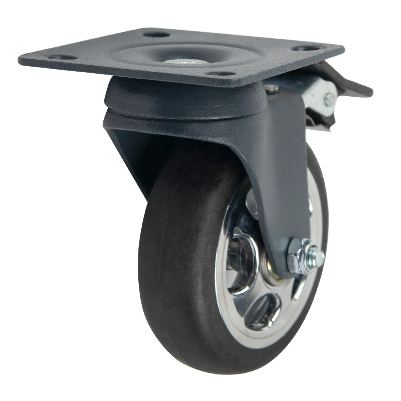 Plastic roller HTS 933 with platform, with stopper, Ø 75mm, max 50kg, anthracite | black