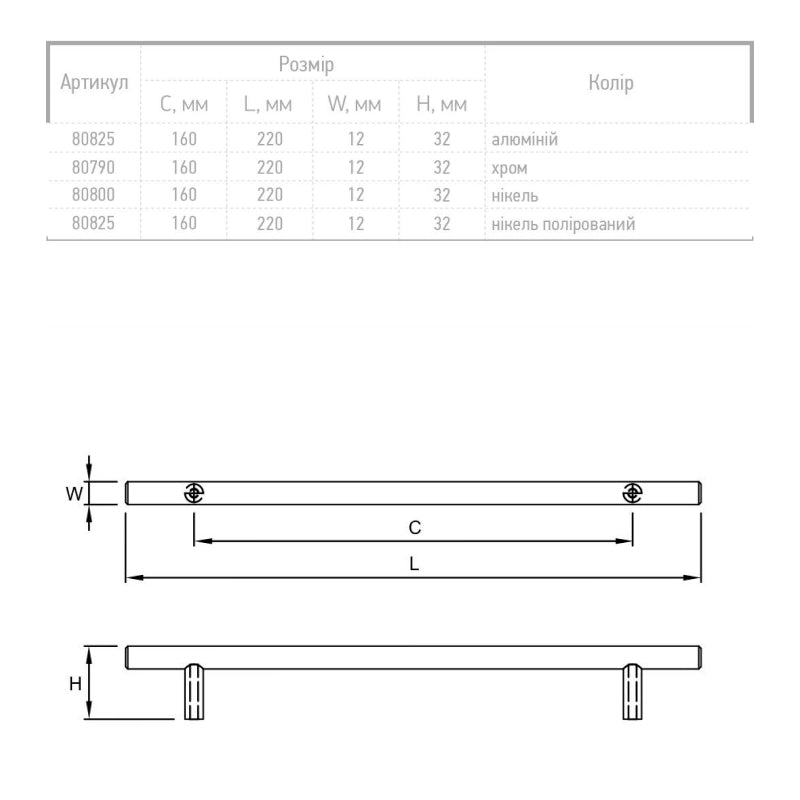 Railing handle RE 1004/128 (DR 10/128 G2) monolith Ø 12