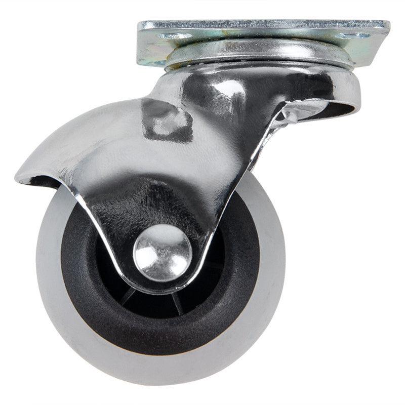 Round rubber roller with platform, Ø 38mm, max 25kg, Grey