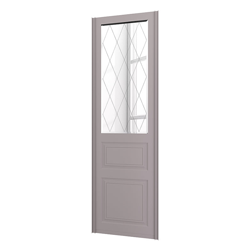 Door STARKE Avalon model MDF filling, silver mirror with 20 mm bevel and engraving