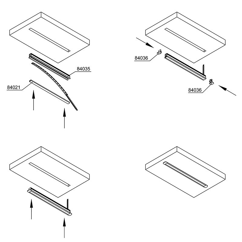 Profile for LED strip, L = 3m, aluminum, anodised silver